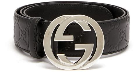 Gucci Signature Gg-logo Leather Belt in Black for Men - Lyst