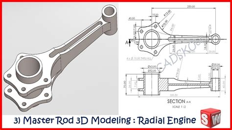 3) 3d Modeling Master Rod - Radial Engine Assembly - SolidWorks | Solidworks, Mechanical ...