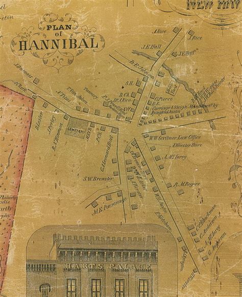 Hannibal Village, New York 1854 Old Town Map Custom Print - Oswego Co. - OLD MAPS