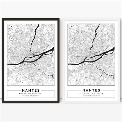 Nantes France City Map Poster Printable Print Street | Etsy