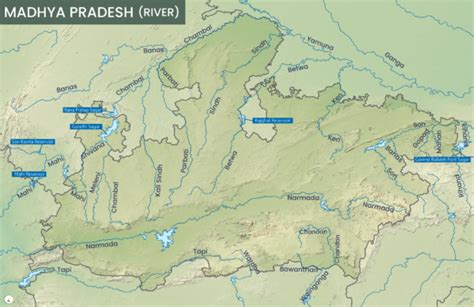 Madhya Pradesh River Map - UPSC