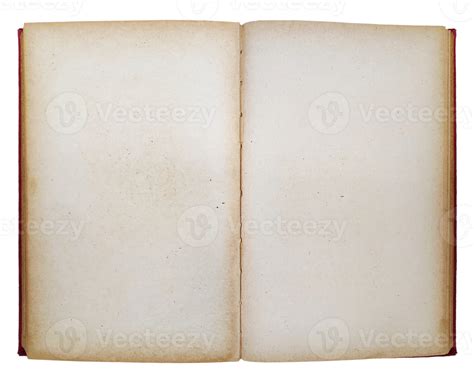 Old open book with copy space isolated on a transparent background ...