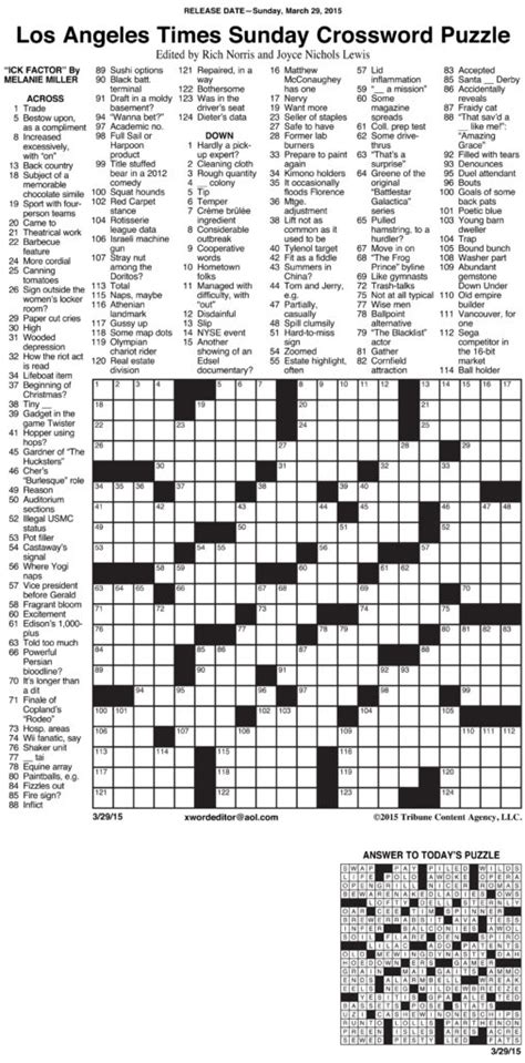 Boston Herald Crossword Printable | James Crossword Puzzles