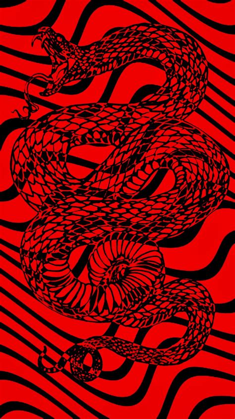 red snake wallpaper | Snake wallpaper, Red and black wallpaper, Red and ...