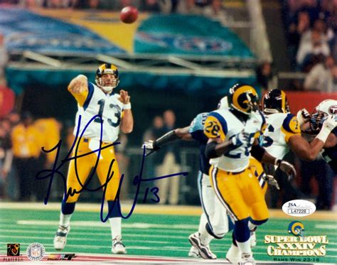 Kurt Warner Signed Rams Super Bowl XXXIV 8x10 Photo (JSA COA ...