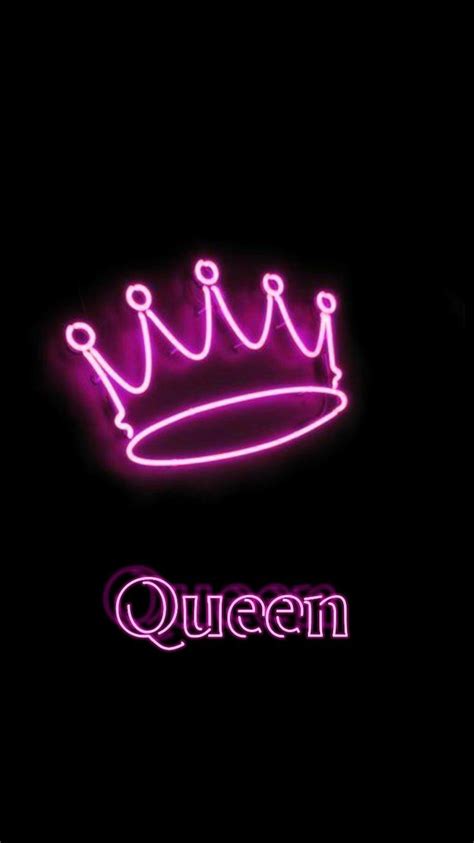 a neon sign that says queen and the word's name is lit up in pink