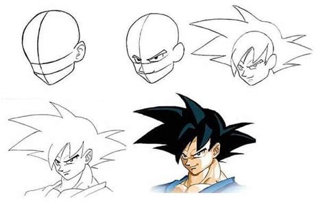 How to draw Goku Head step by step - Drawing Photos