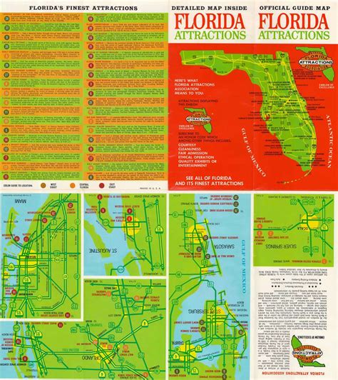 Official Guide Map Florida Attractions.: Geographicus Rare Antique Maps