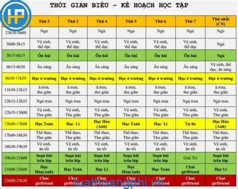 Mẫu kế hoạch học tập của sinh viên chi tiết năm 2024