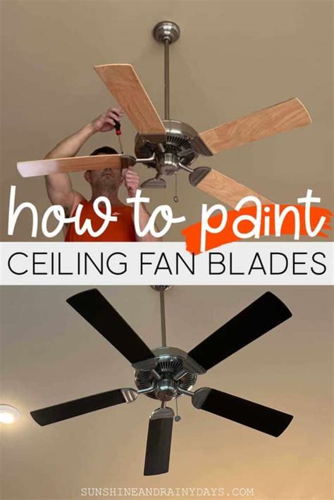 How To Paint Ceiling Fan Blades - Sunshine and Rainy Days