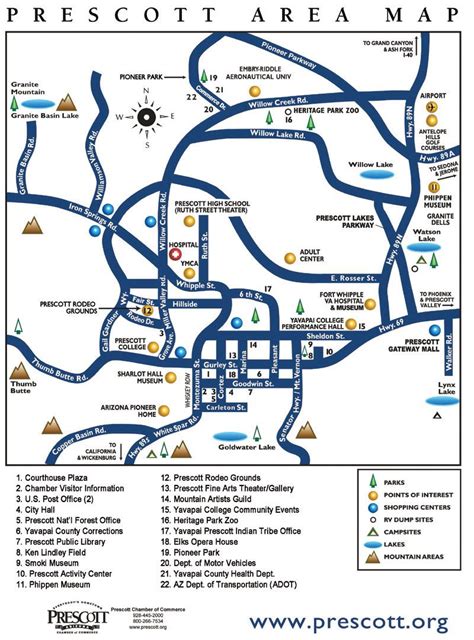 Map of Prescott, Arizona