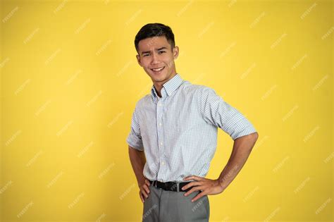 Premium Photo | Businessman with proud and smile standing over isolated background