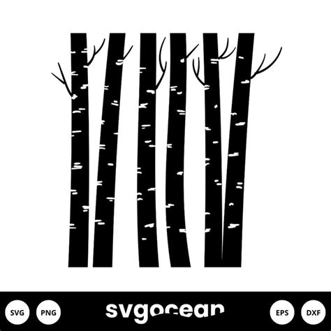 Birch Trees Svg vector for instant download - Svg Ocean — svgocean