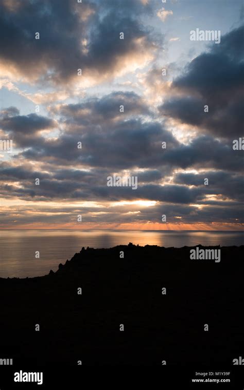 Sunrise at Seongsan Ilchulbong, Jeju Island, South Korea Stock Photo ...