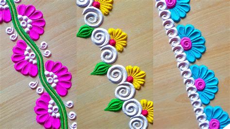 Simple Rangoli Border Designs, Rangoli Designs Latest, Rangoli Borders, Rangoli Designs Flower ...