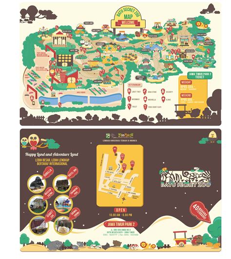 New Map and brochure of Batu Secret Zoo, Batu, Indonesia - re.design | Book illustration design ...