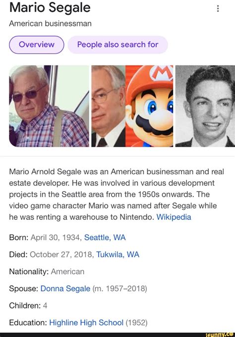 Mario Segale American businessman Overview People also search for Mario Arnold Segale was an ...