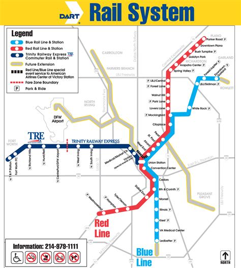 DART Rail System Map - Dallas TX • mappery