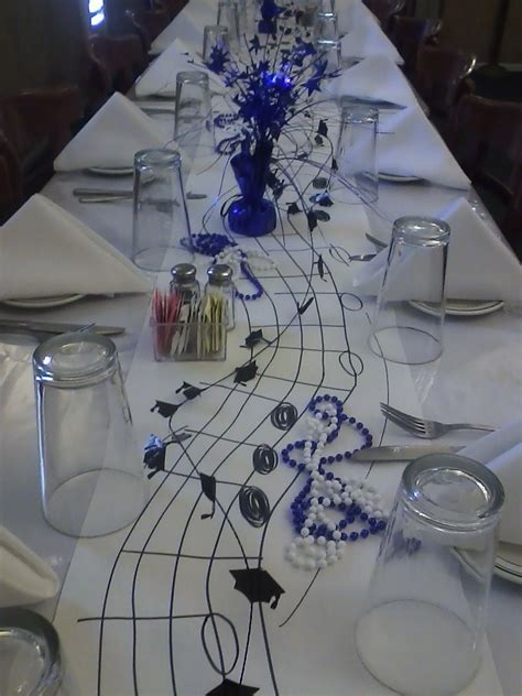 Decorated table for MHS band Senior Dinner | Marching band gift, Music ...