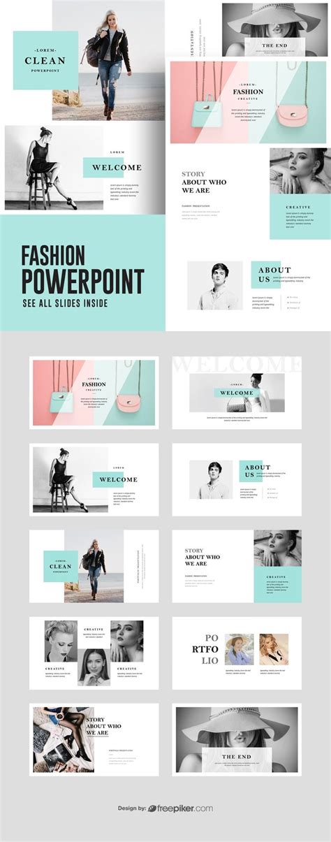 Fashion PowerPoint Presentation Template | 팸플릿 디자인, 프레젠테이션 레이아웃, 레이아웃