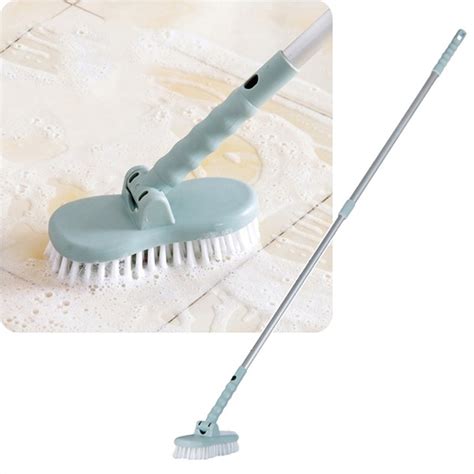 Floor Scrub Brush Adjustable Long Handle Scrubber Cleaning Tile Bathroom Bathtub Detachable ...