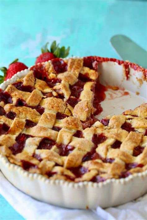 Lattice Strawberry-Rhubarb Pie - The Seaside Baker