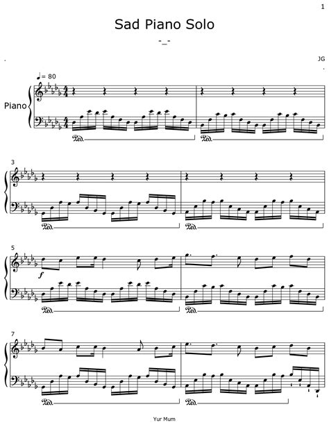 Sad Piano Solo - Sheet music for Piano