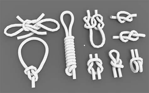 Rope knot types 3D model - TurboSquid 1551181