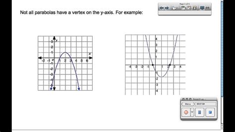 Calculating the Axis of Symmetry and Vertex of a Parabola - YouTube