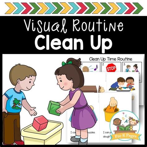 Clean Up Visual Routine - Pre-K Pages | Pre k pages, Classroom jobs, Clean classroom