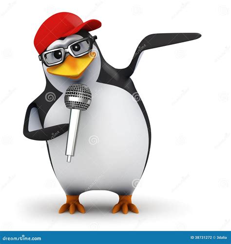 3d Penguin Sings Stock Photography - Image: 38731272