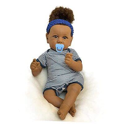 20 Inch Realistic Black Reborn Baby Doll Soft Weighted Body African ...