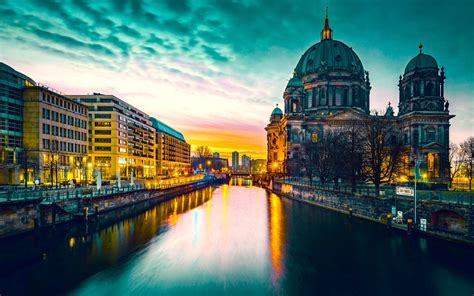 Download Berlin Cathedral Light Night Germany Man Made Berlin HD Wallpaper