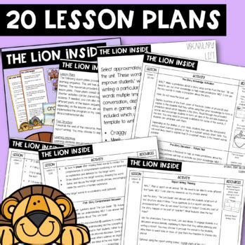 The Lion Inside Book Based Unit & Activities | Distance Learning Friendly