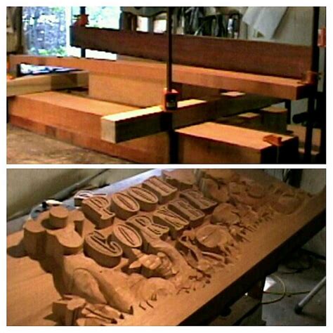 pooh corner sign work in progress - Raymond Kinman Master Woodcarver