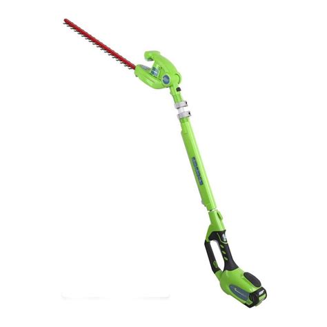 Greenworks G-MAX 20 in. 40-Volt Electric Cordless Extended Reach Hedge Trimmer - 2.0 Ah Battery ...