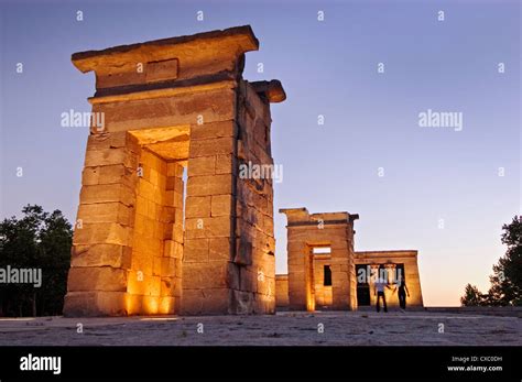 Debod Temple at sunset Madrid Stock Photo - Alamy