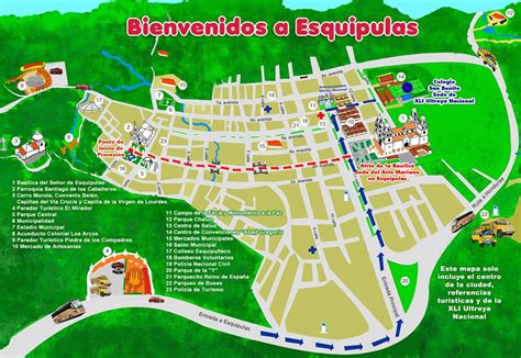 Mapa y actividades programadas para la próxima Ultreya Nacional – Esquipulas, Guatemala