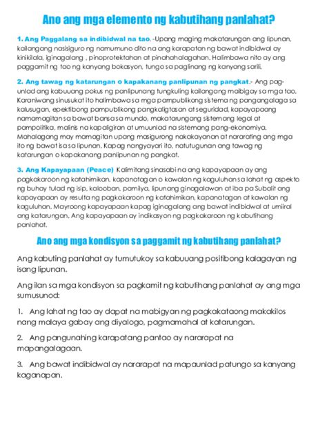 (DOC) Ano ang mga elemento ng kabutihang panlahat | Grey Gray ...