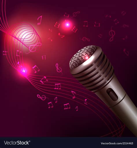 Music background with microphone Royalty Free Vector Image