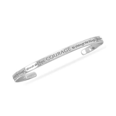 Sterling Silver Serenity Prayer Bangle Bracelet