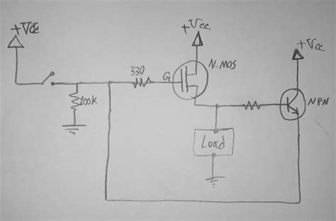 N-MOSFET and NPN latching switch - Electrical Engineering Stack Exchange