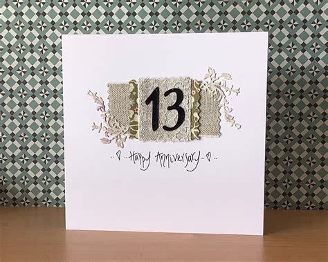 13th Anniversary Card Lace Anniversary for 13 Years Together - Etsy