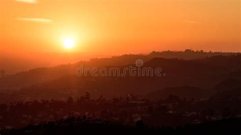 Sunset Over the Hollywood Hills, Los Angeles. Stock Photo - Image of ...