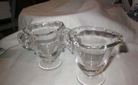 Vintage Clear Glass Sugar and Creamer Set - Etsy | Creamer, Candlewick ...