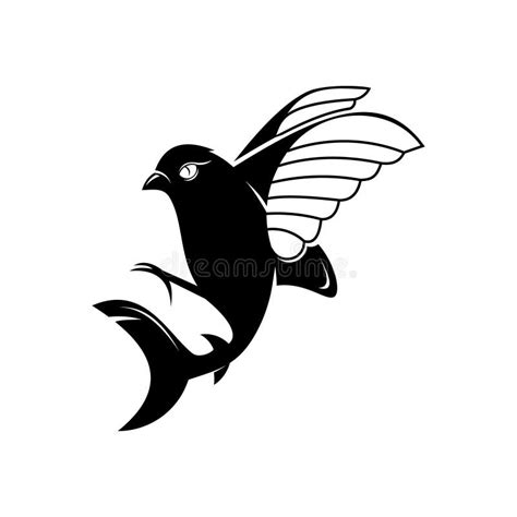 Bird with Shark Tail Hybrid Vector. Animal Logo Design Graphic Stock ...