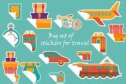 Big set of icons and stickers travel | Illustrations ~ Creative Market