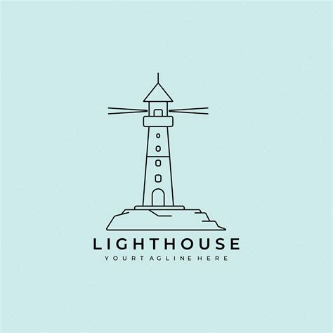 Premium Vector | Lighthouse logo line art vector illustration design ...