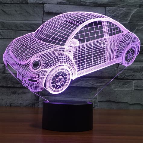 New Cars Model 3D Table Lamps LED Night Light Luminaria Bed Light Decoration Kids Toys Beetles ...