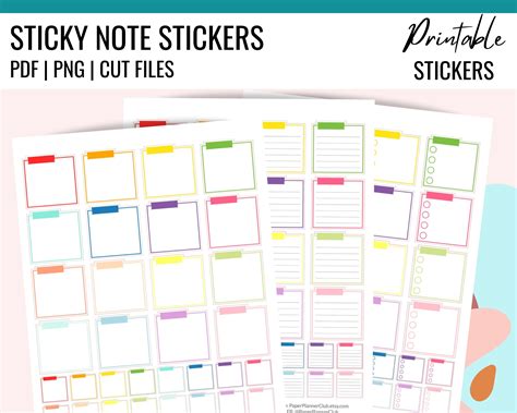 Printable STICKY NOTE Planner Sticker Sticky Note Printable - Etsy